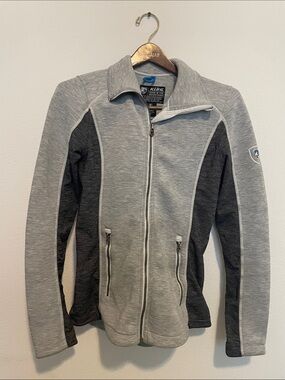 Kuhl Men’s Two-Tone Lightweight Zip Jacket in Light Gray and Charcoal